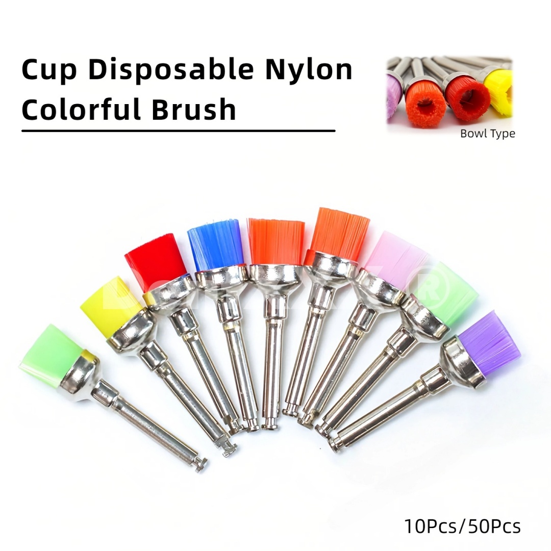 Art Craft Market - Bowl Nylon Polishing Brushes, Colorful, Latch