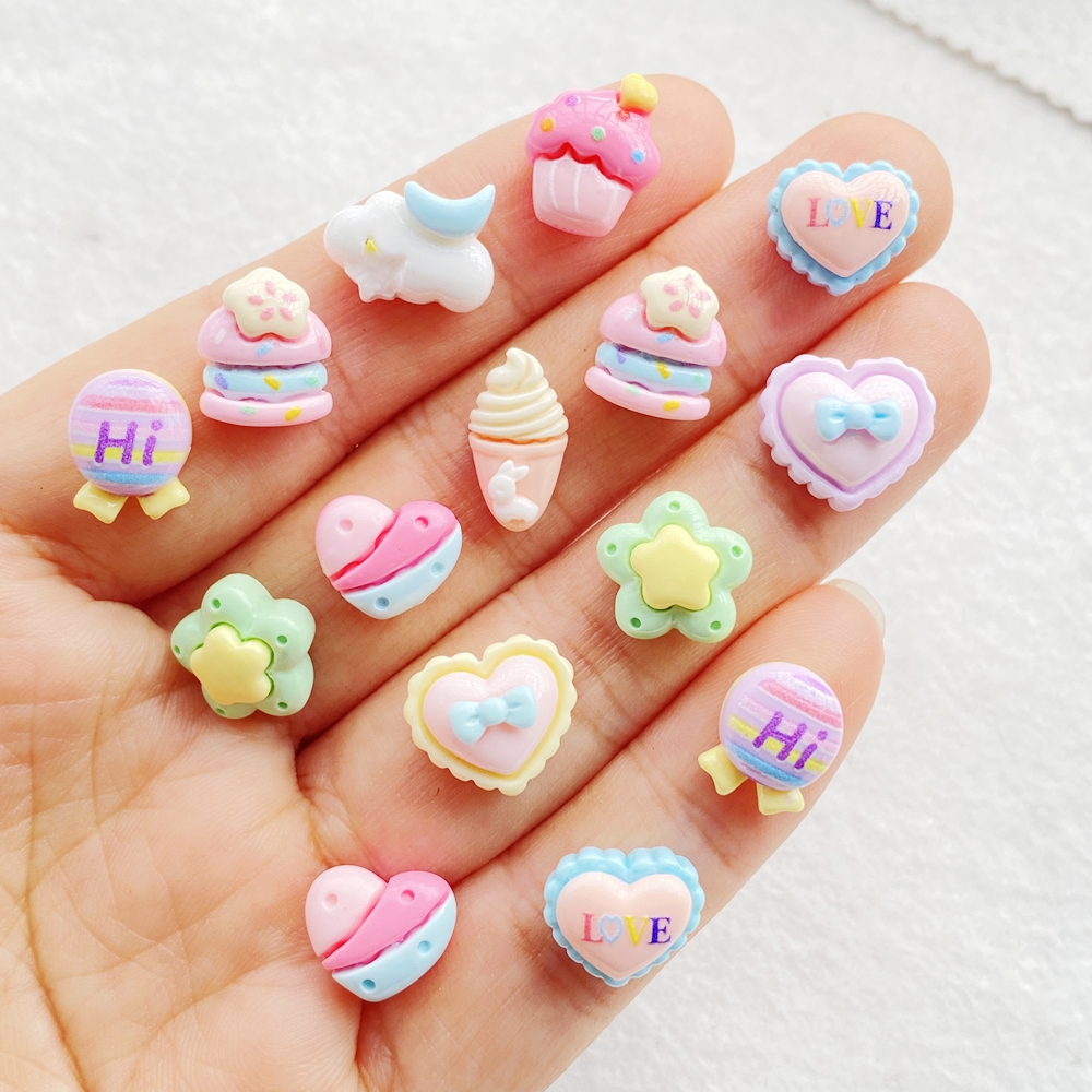 Art Craft Ice Cream - 30pcs Resin Colorful 3D Cute Strawberry