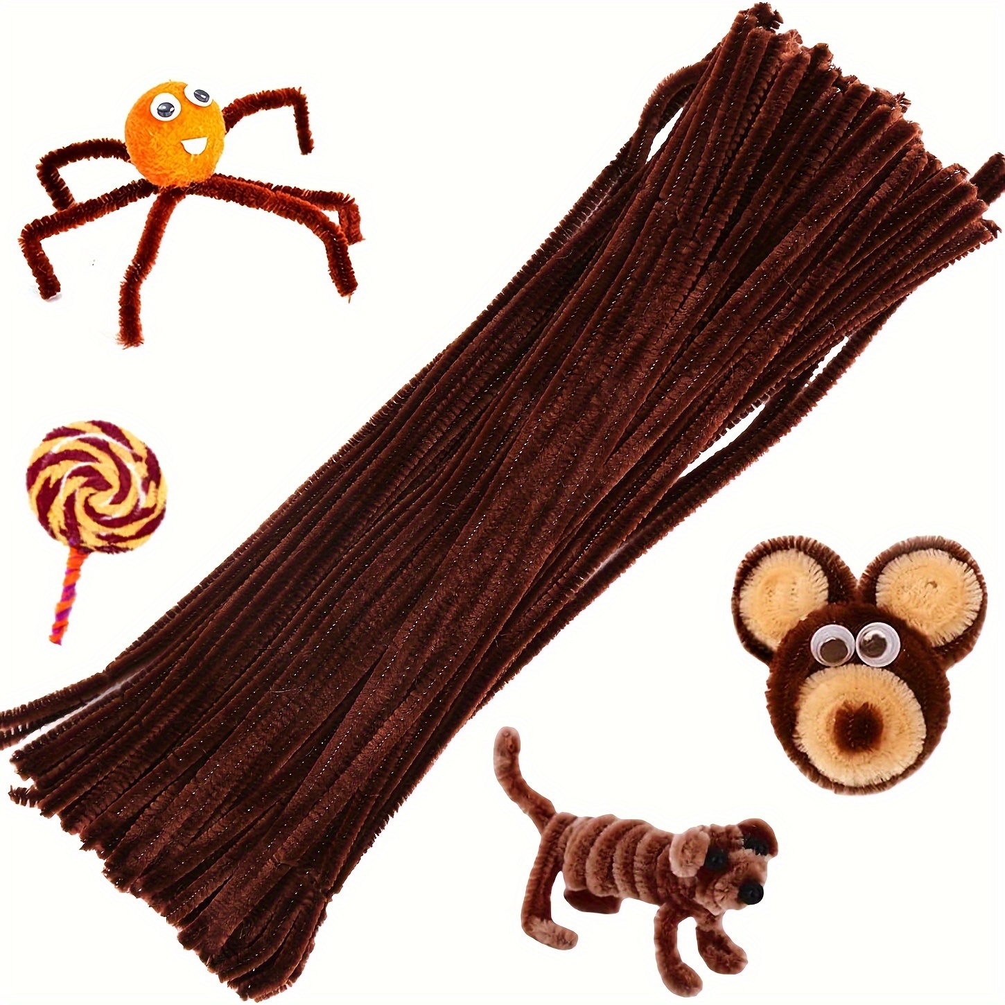 Art Craft Kindergarten - 100 Pcs Coffee Pipe Cleaners,Pipe Cleaners