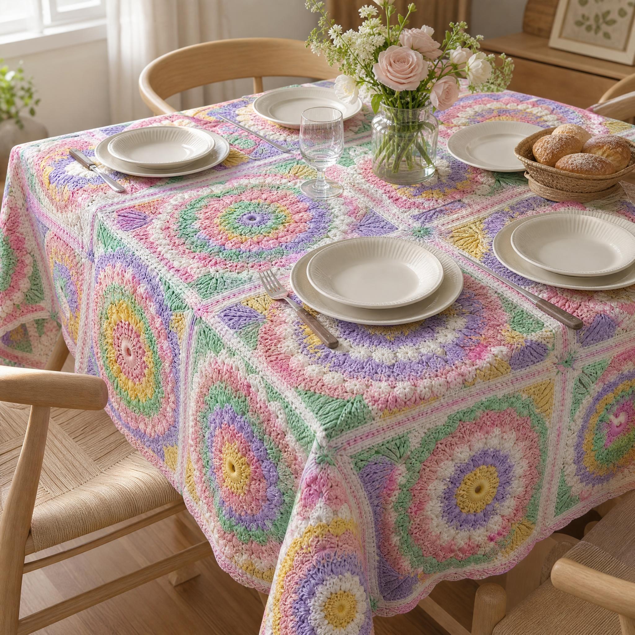 Art Craft Market - Crafting & Crochet Revival Style Tablecloth,