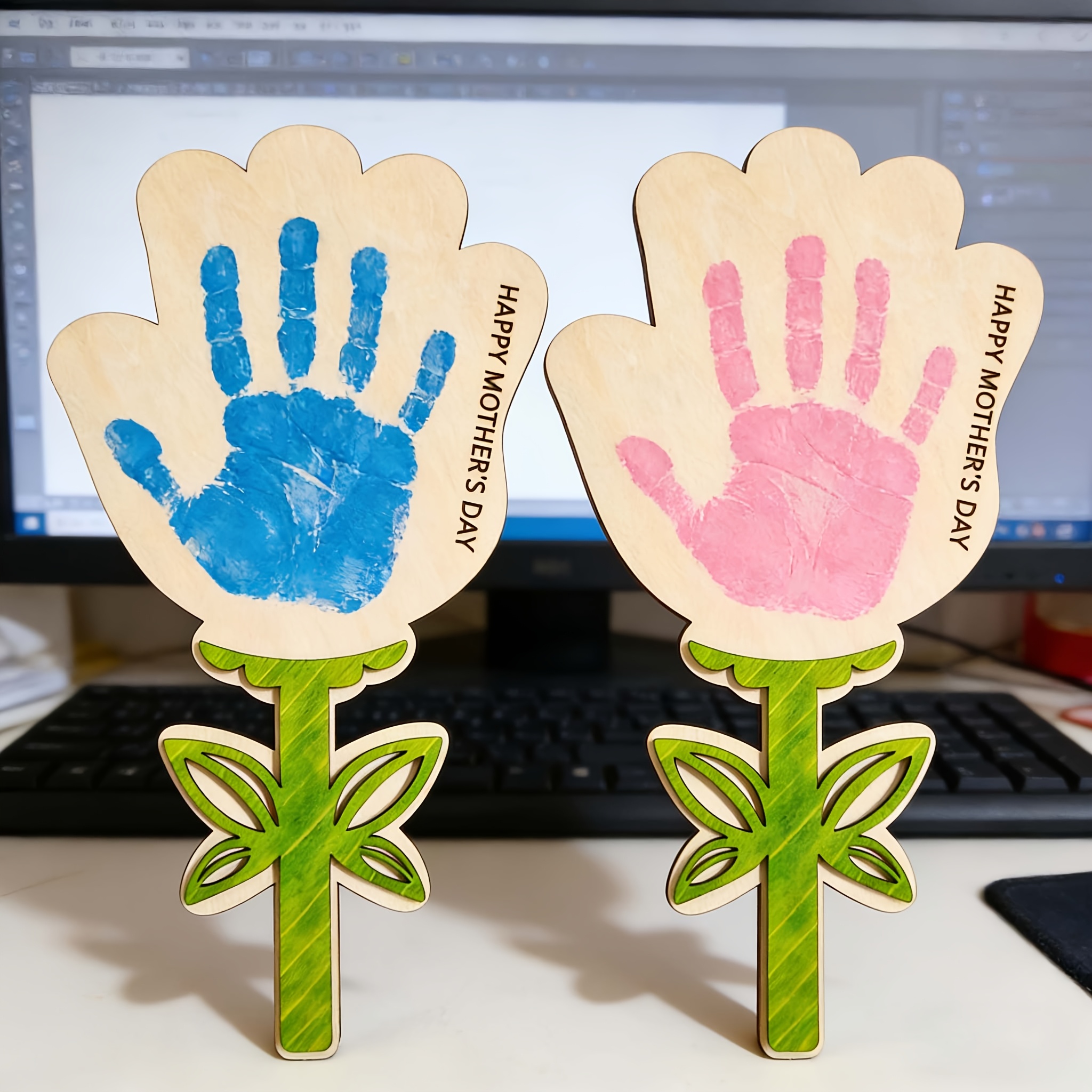 Art Craft Mother'S Day - Mother’s Day Wooden Handprint Flower Craft