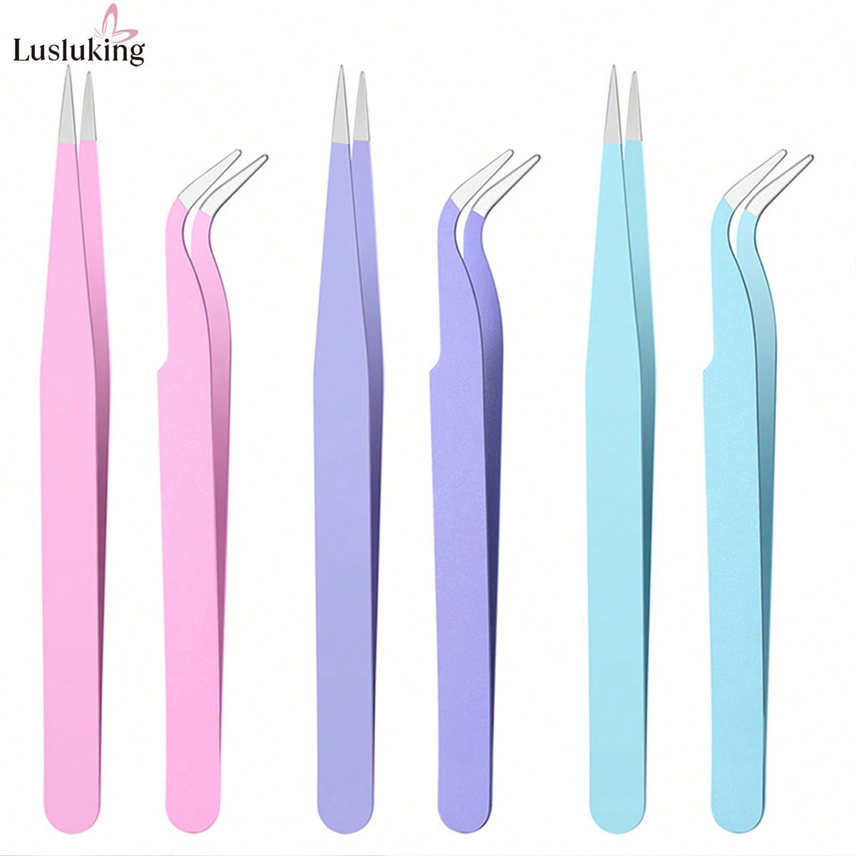Art Craft And - LUSLUKING Nail Art Tweezers Set, Stainless