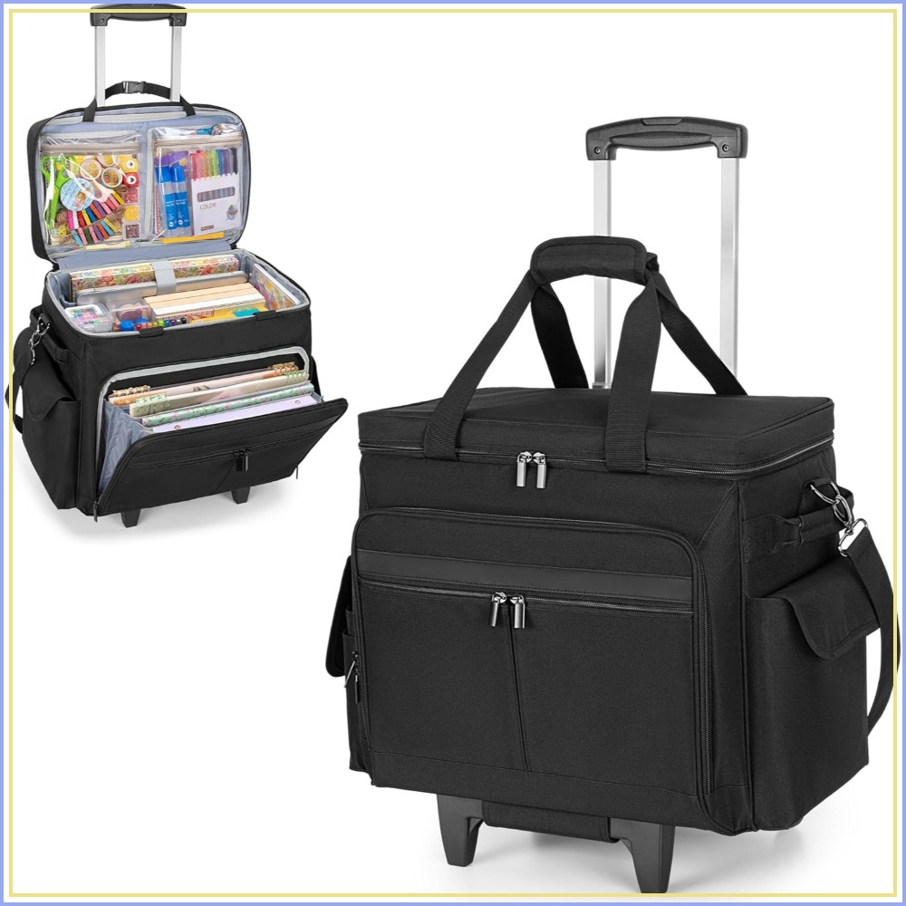Art Craft And - Rolling Scrapbook Tote with Expandable File