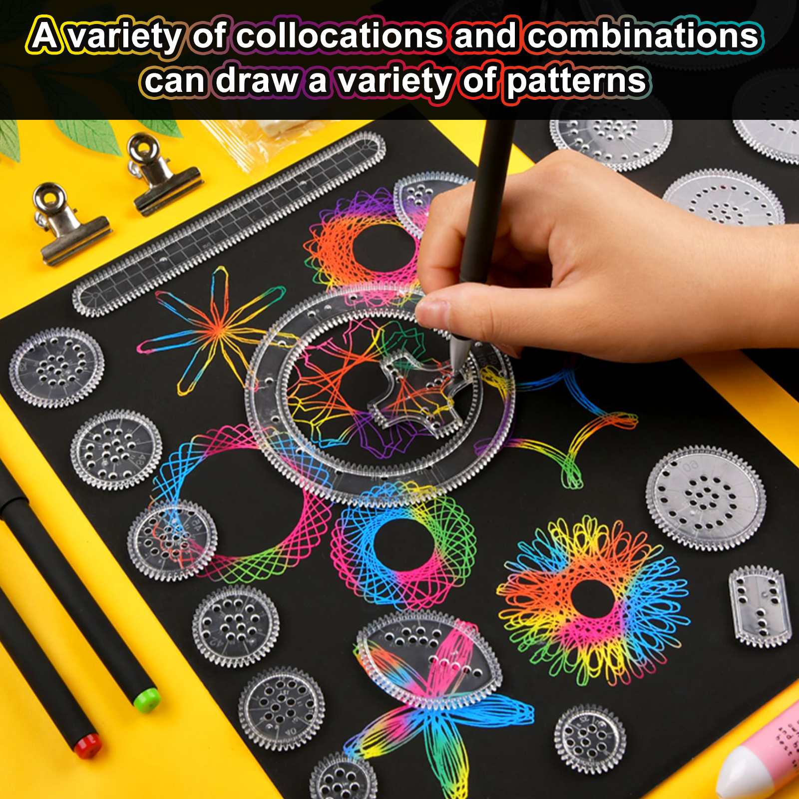 Art Craft For Toddlers - 22pcs Spirograph Design Arts Craft Kit