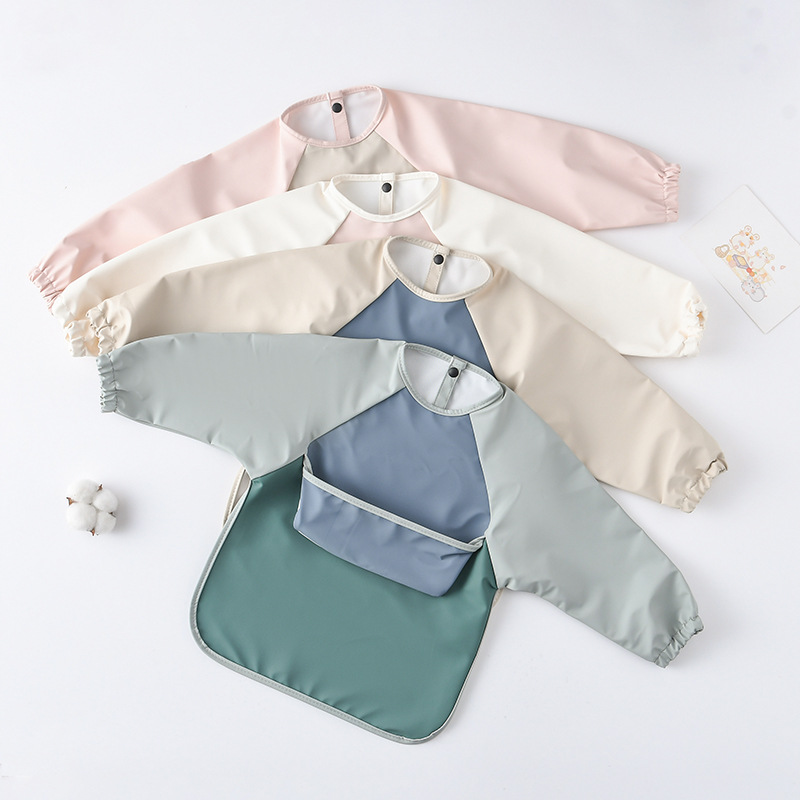 Kids Baby Long Sleeved PU Bibs – обзор и цена Art Craft Kindergarten