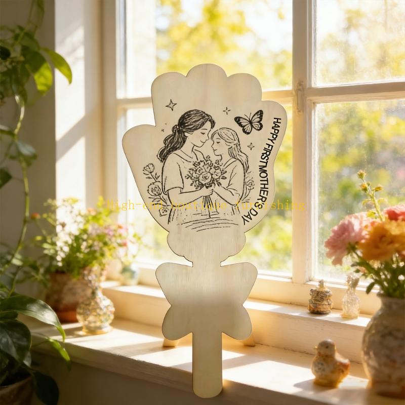 L9NB Wooden Hand Painted Flowe – обзор и цена Art Craft Mother'S Day