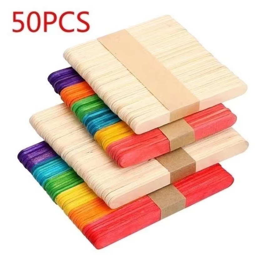 50Pcs Lot Natural Colored Wood – обзор и цена Art Craft Ice Cream