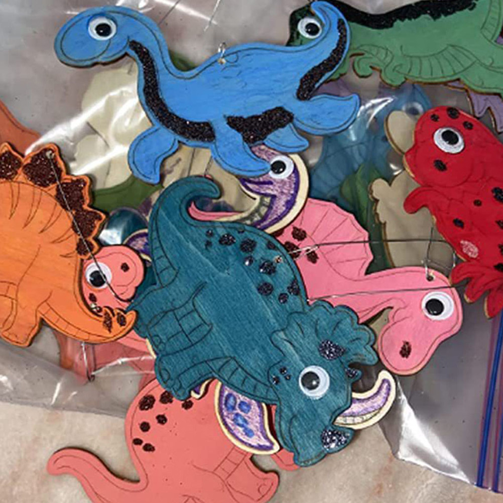 8Pcs Dinosaur Wood Pieces DIY  – обзор и цена Art Craft Dinosaurs
