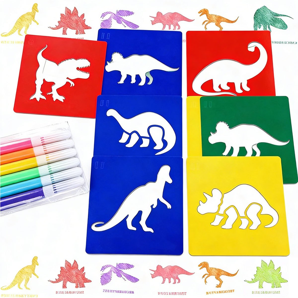 6Pcs Dinosaur Painting Stencil – обзор и цена Art Craft Dinosaurs