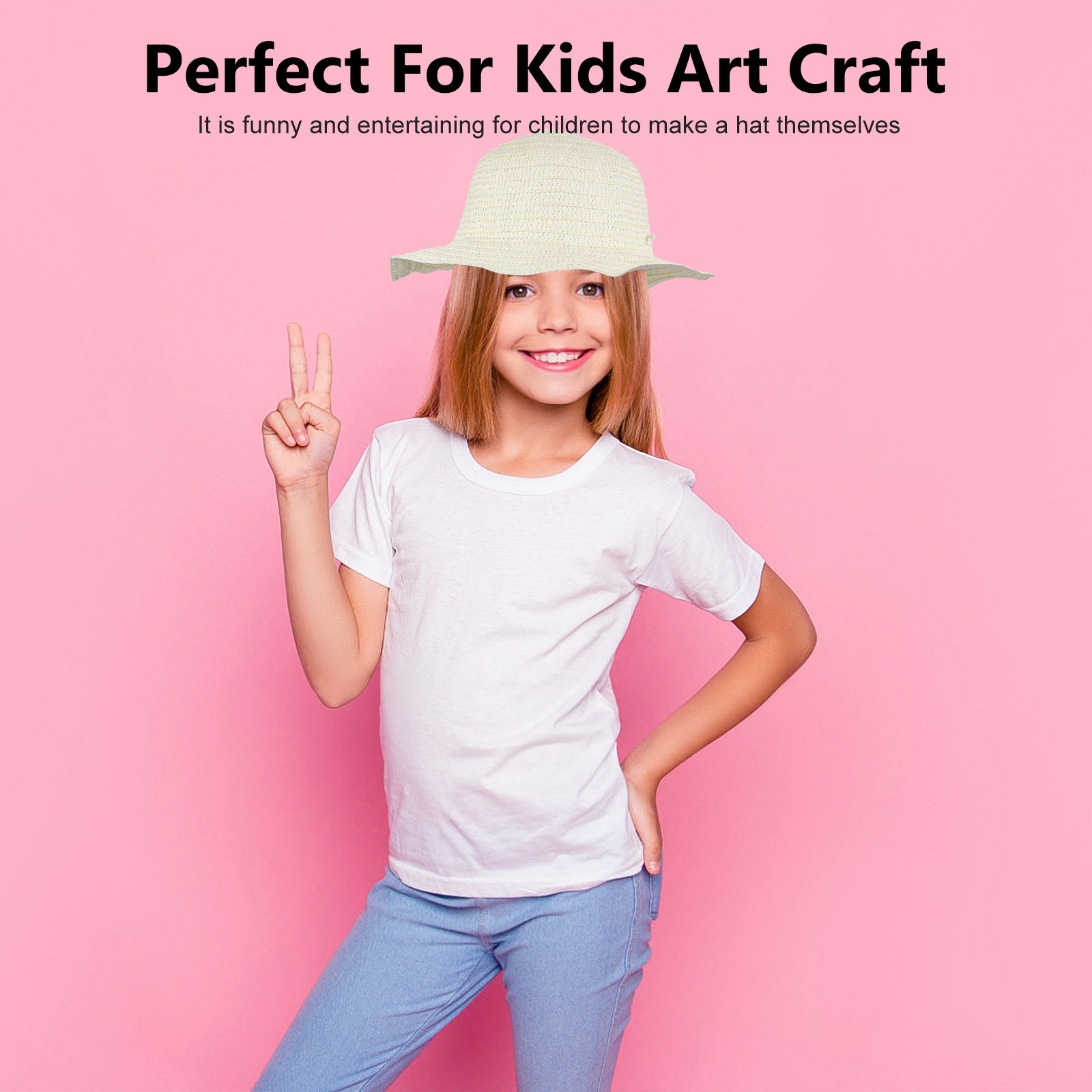 1Set DIY Straw Hat Painting Se – обзор и цена Art Craft Kindergarten