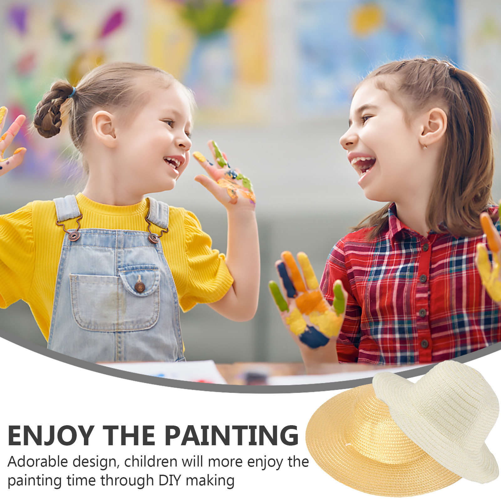 1Set DIY Straw Hat Painting Se – обзор и цена Art Craft Kindergarten