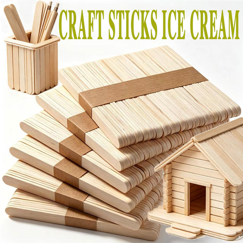 50PCS Popsicle Sticks Natural  – обзор и цена Art Craft Ice Cream