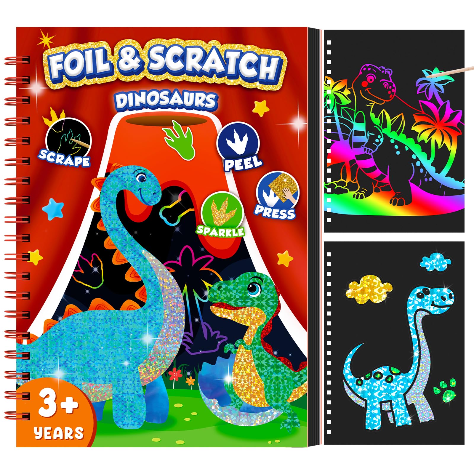 Dinosaur Scratch Art Book for  – обзор и цена Art Craft Dinosaurs