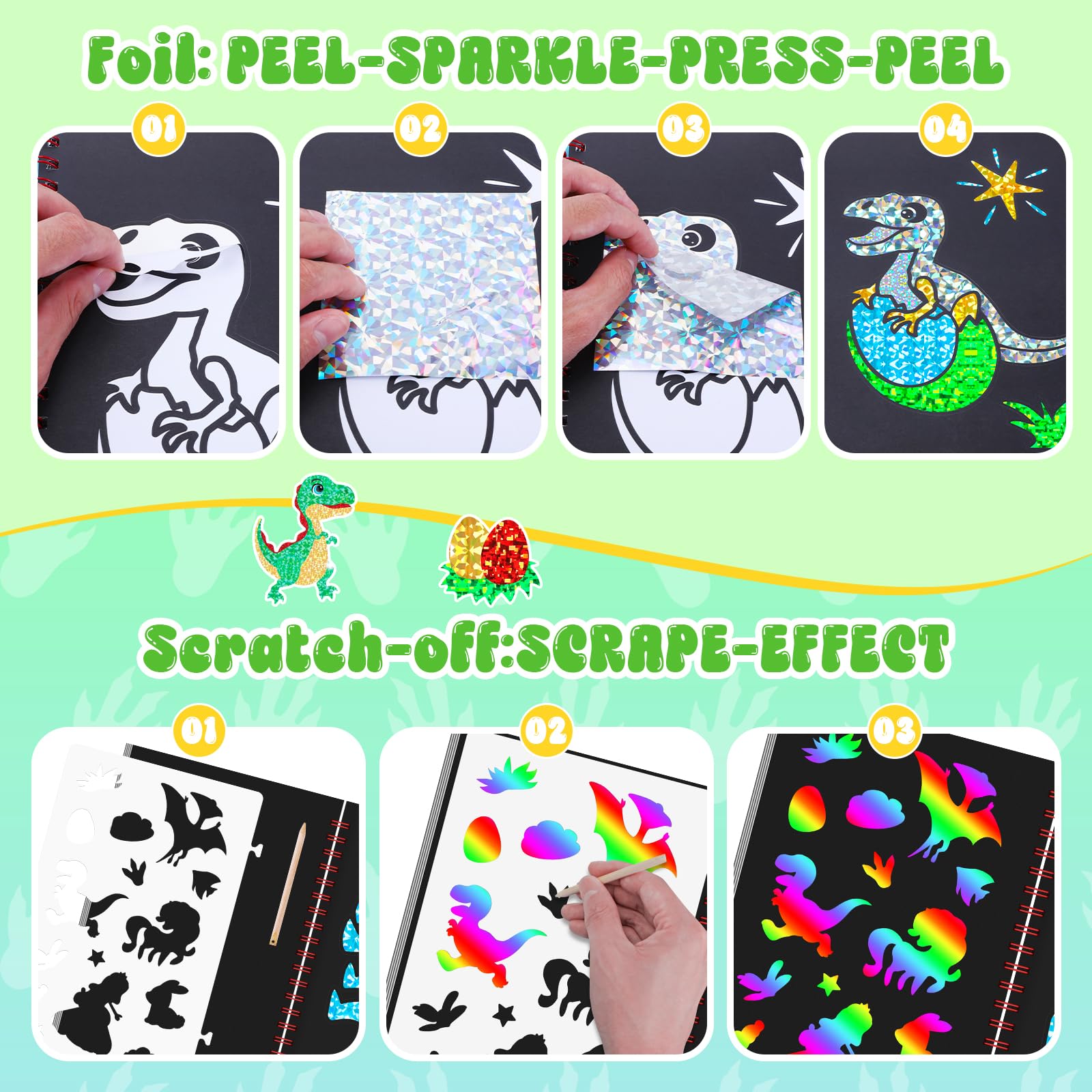 Dinosaur Scratch Art Book for  – обзор и цена Art Craft Dinosaurs