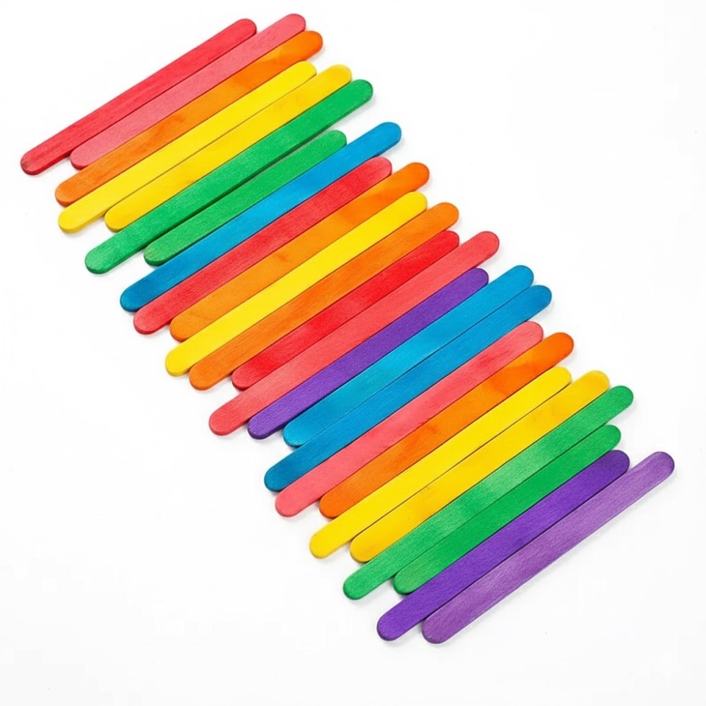 50Pcs Colored Wooden Popsicle  – обзор и цена Art Craft Ice Cream