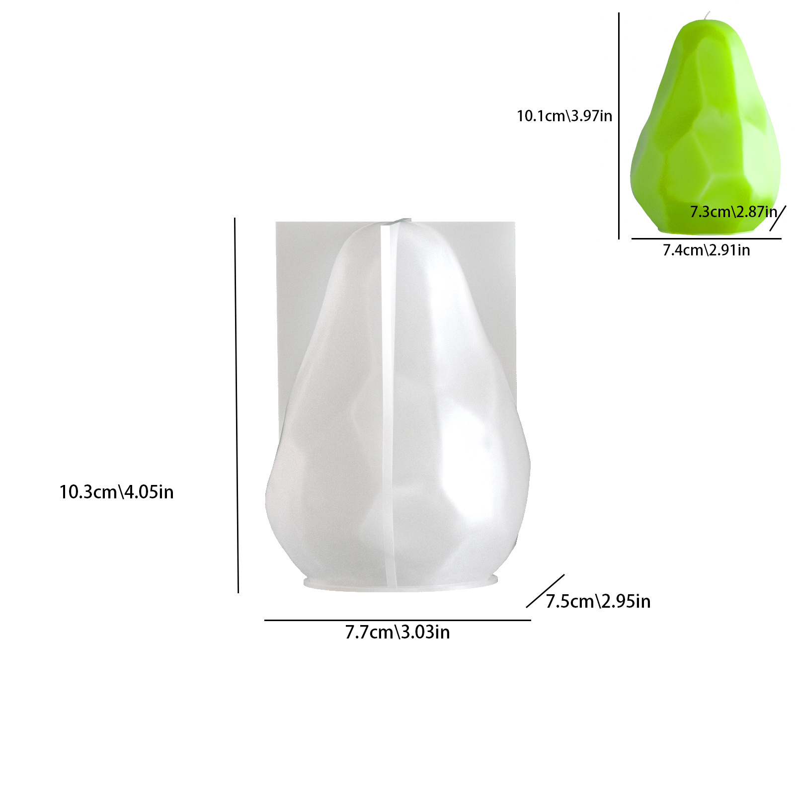 Pear Candle Mold Diamond-Cut R – обзор и цена Art And Craft Studio