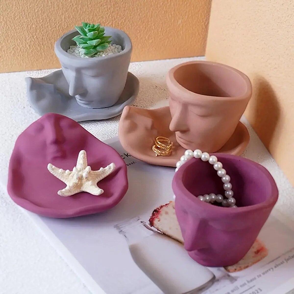 Abstract Face Jar Tray Silicon – обзор и цена Art Craft Cup