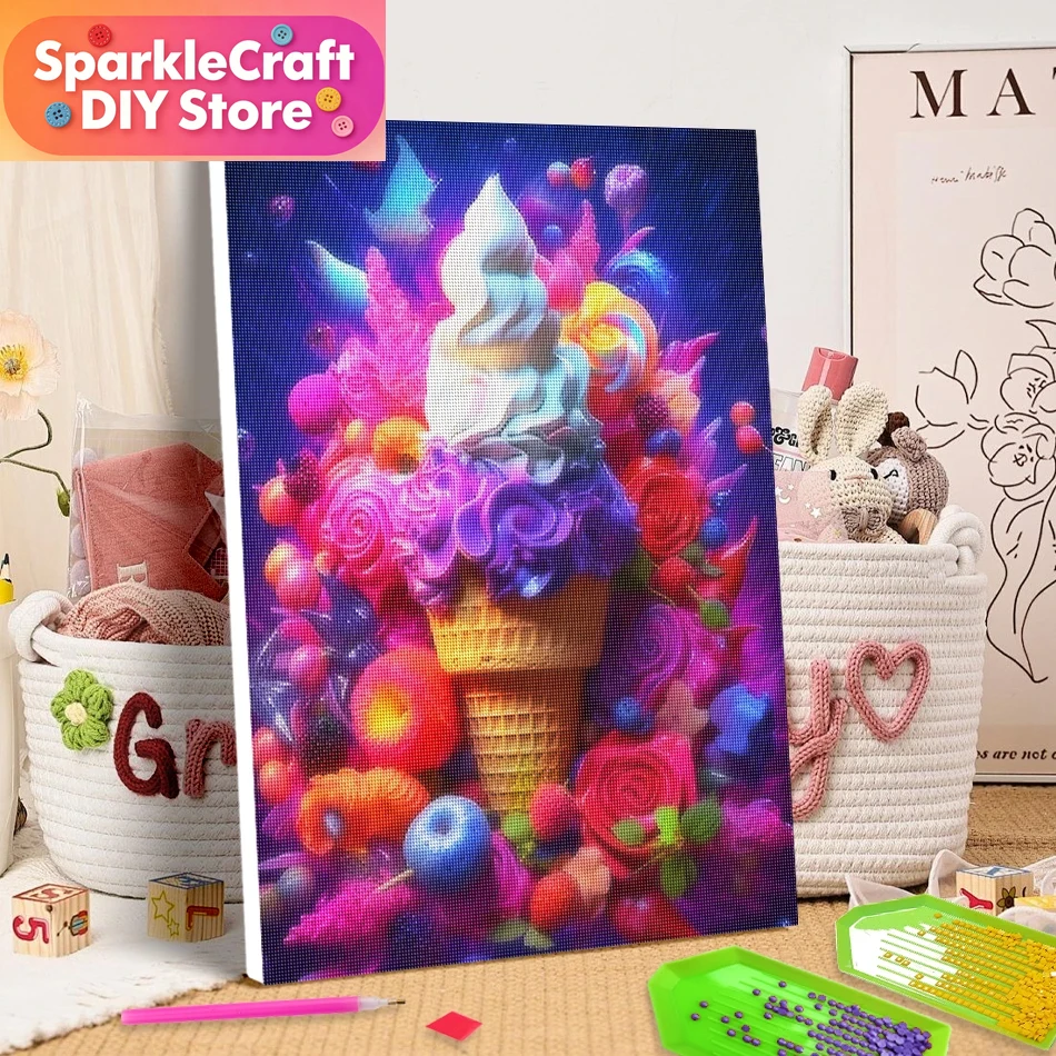 1pc frameless  5D Diamond Pain – обзор и цена Art Craft Ice Cream