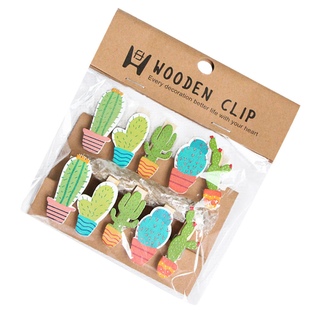 10Pcs Cactus Wooden Photo Clip – обзор и цена Art And Craft Nature