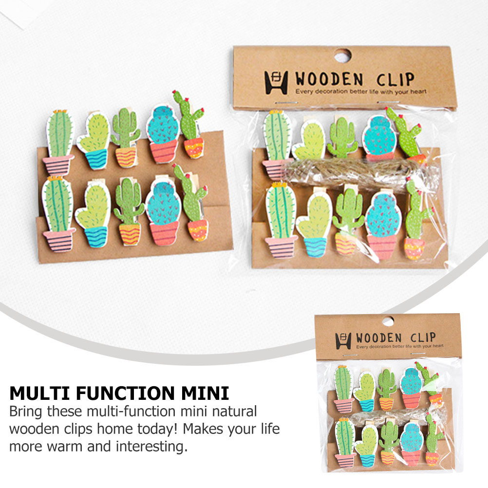 10Pcs Cactus Wooden Photo Clip – обзор и цена Art And Craft Nature