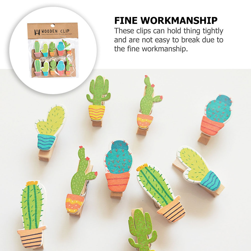 10Pcs Cactus Wooden Photo Clip – обзор и цена Art And Craft Nature