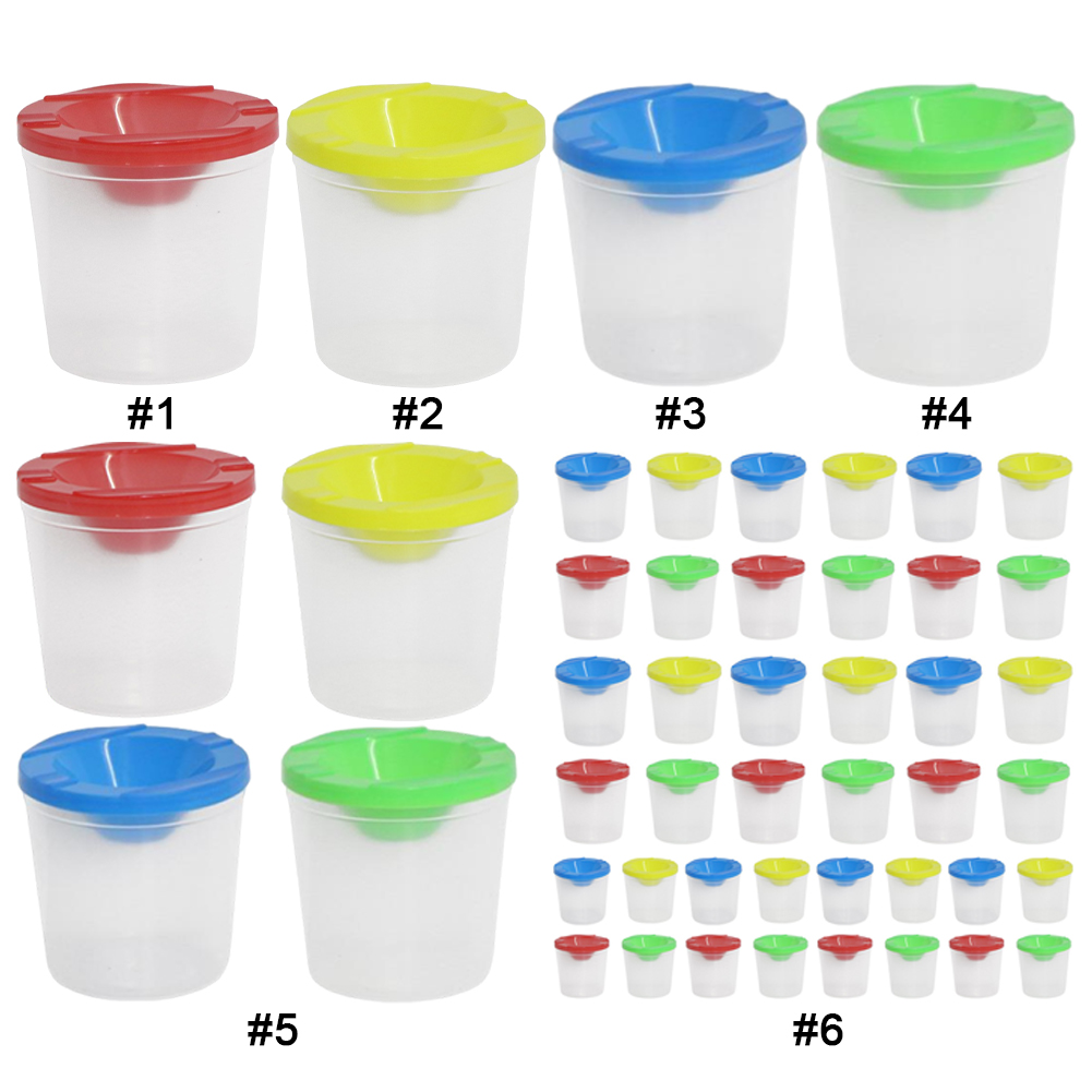 Non-Spill Paint Cups with Colo – обзор и цена Art Craft Cup