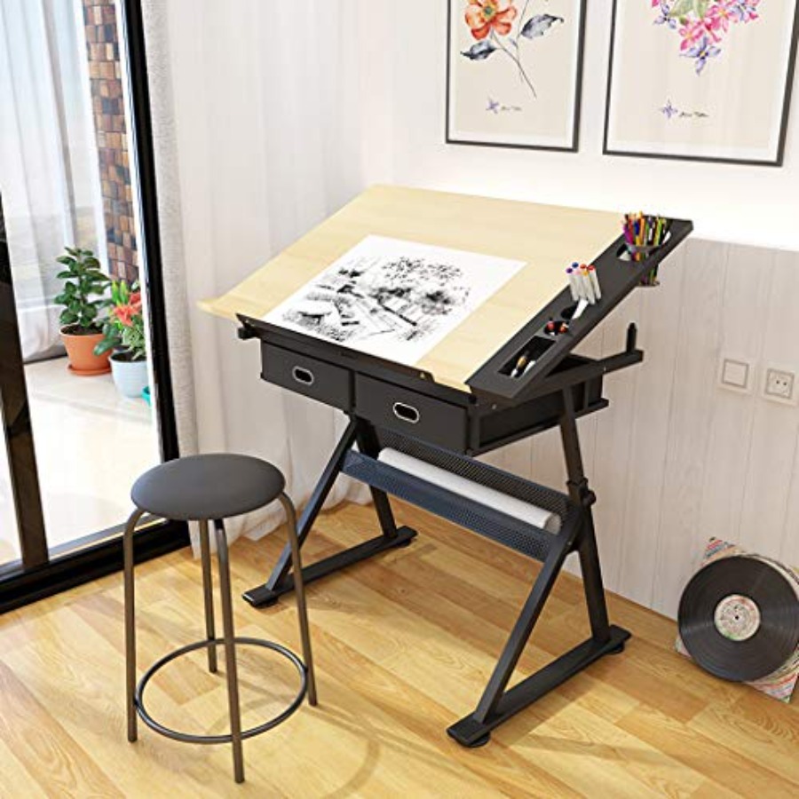 Drafting Table with Storage He – обзор и цена Art Craft And