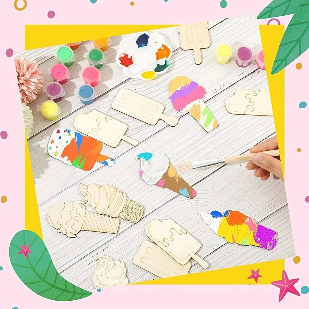 6/30pcs Ice Cream Wood Cutouts – обзор и цена Art Craft Ice Cream