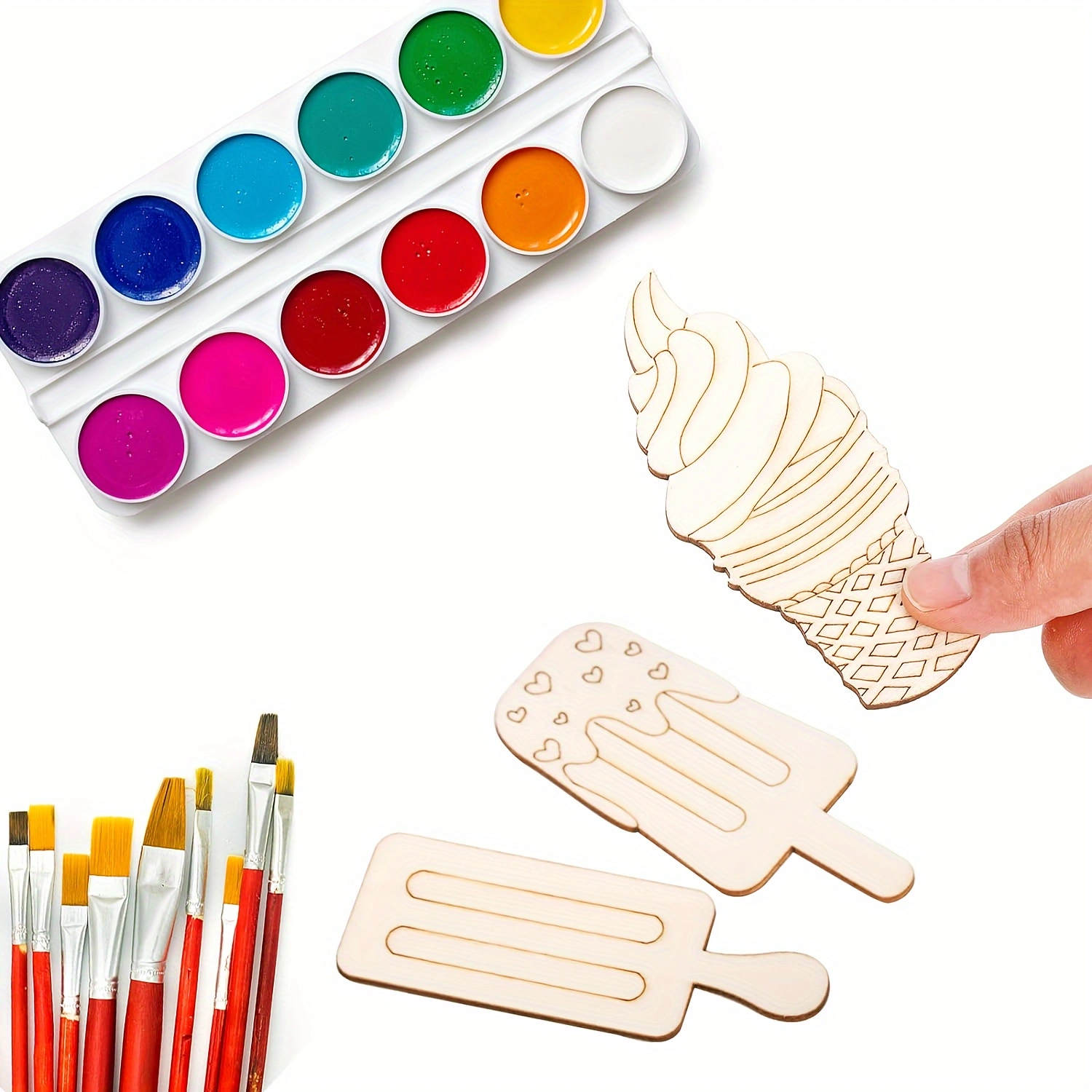 6/30pcs Ice Cream Wood Cutouts – обзор и цена Art Craft Ice Cream