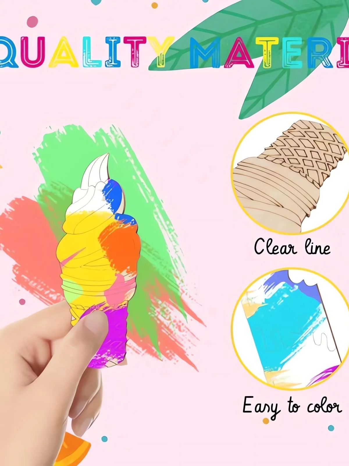 6/30pcs Ice Cream Wood Cutouts – обзор и цена Art Craft Ice Cream