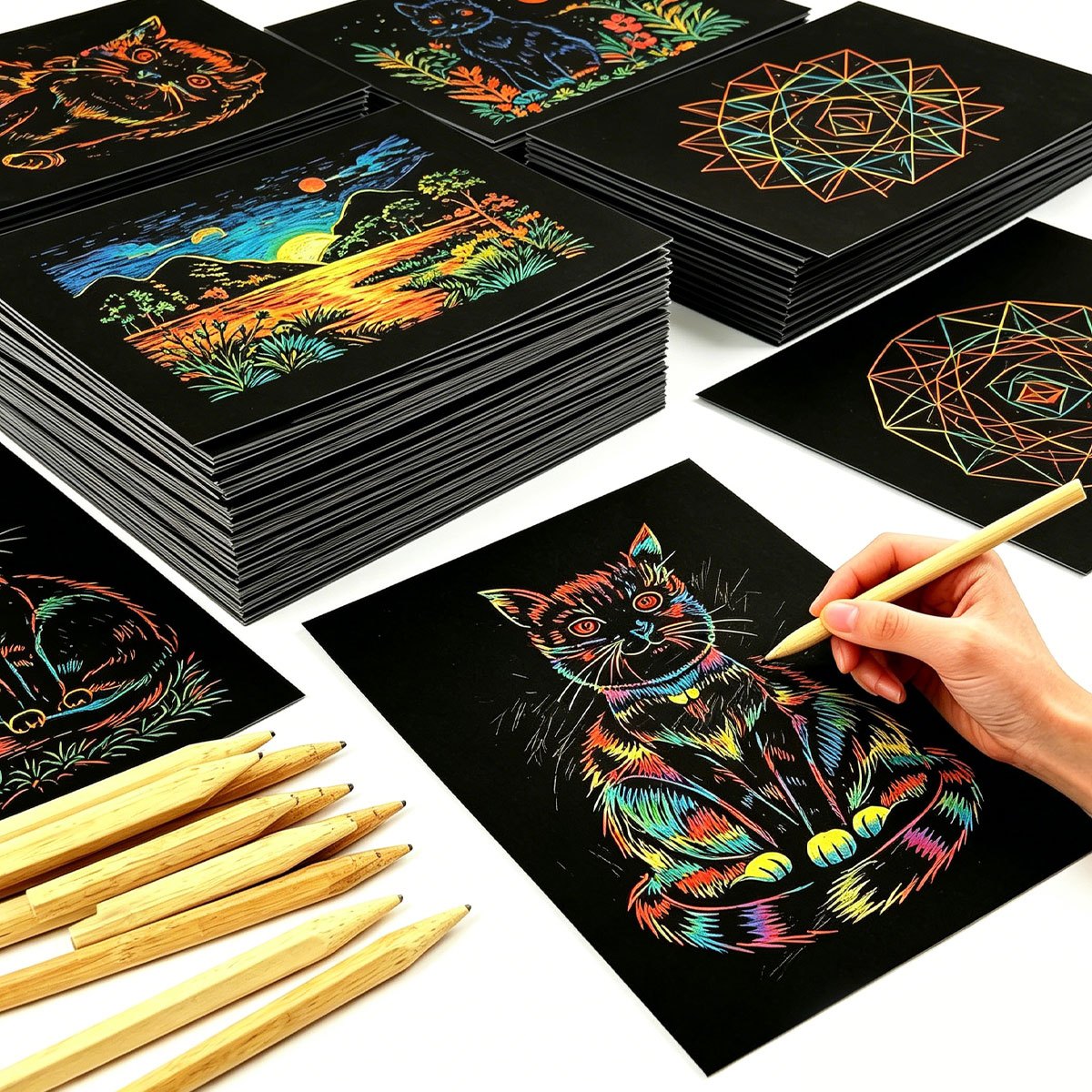 40Pcs 16K/32K Magic Scratch Pa – обзор и цена Art Craft Halloween