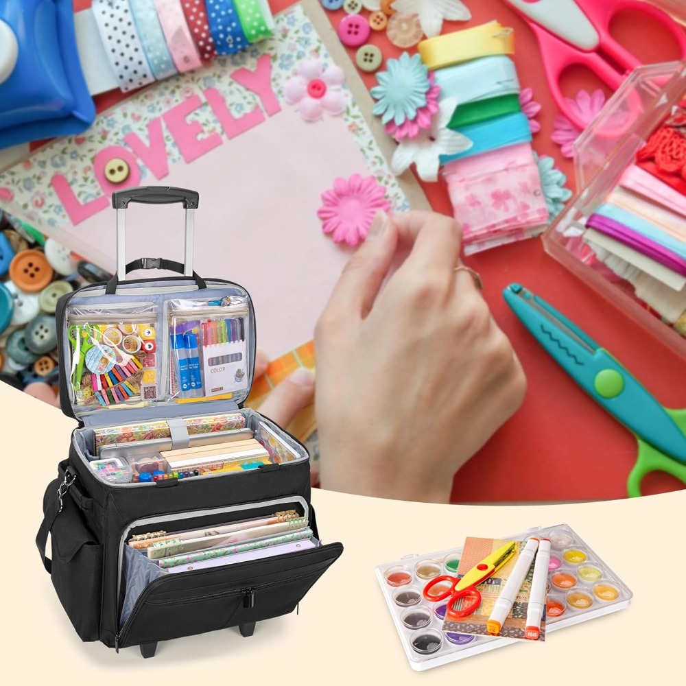 Rolling Scrapbook Tote with Ex – обзор и цена Art Craft And
