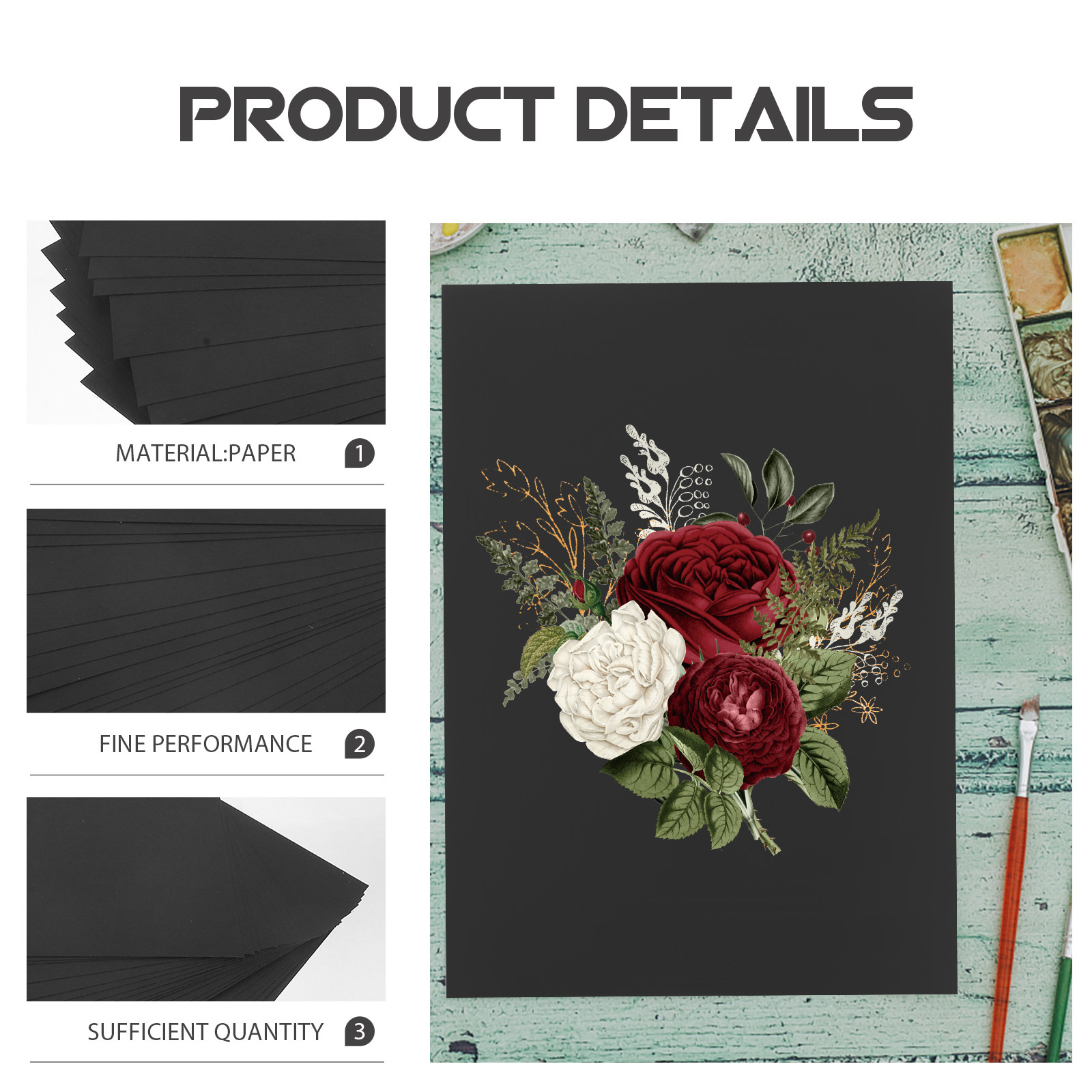 20 Sheets Black A4 Card Paper  – обзор и цена Art Craft Workshop