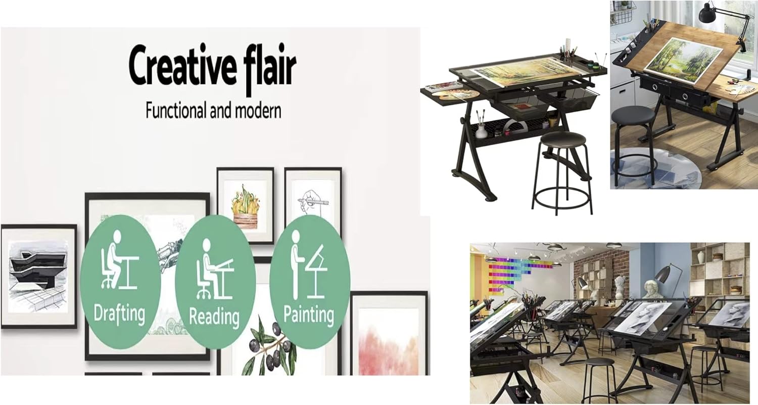 Glass Drafting Table Art Desk  – обзор и цена Art And Craft Studio