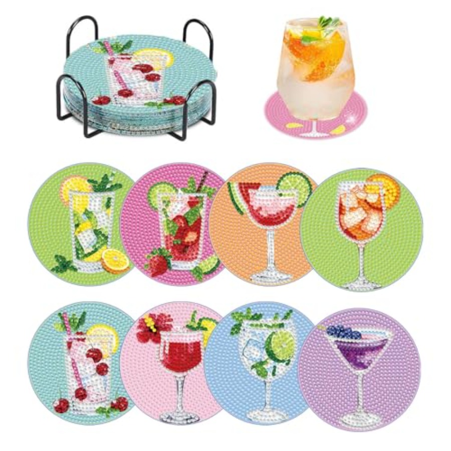 8 PCS Diamond Art Coasters Kit – обзор и цена Art Craft Cup