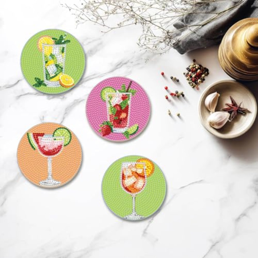 8 PCS Diamond Art Coasters Kit – обзор и цена Art Craft Cup