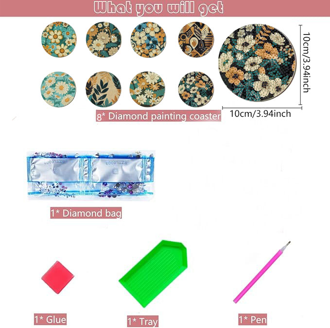 8 pieces DIY diamond Painting  – обзор и цена Art Y Craft