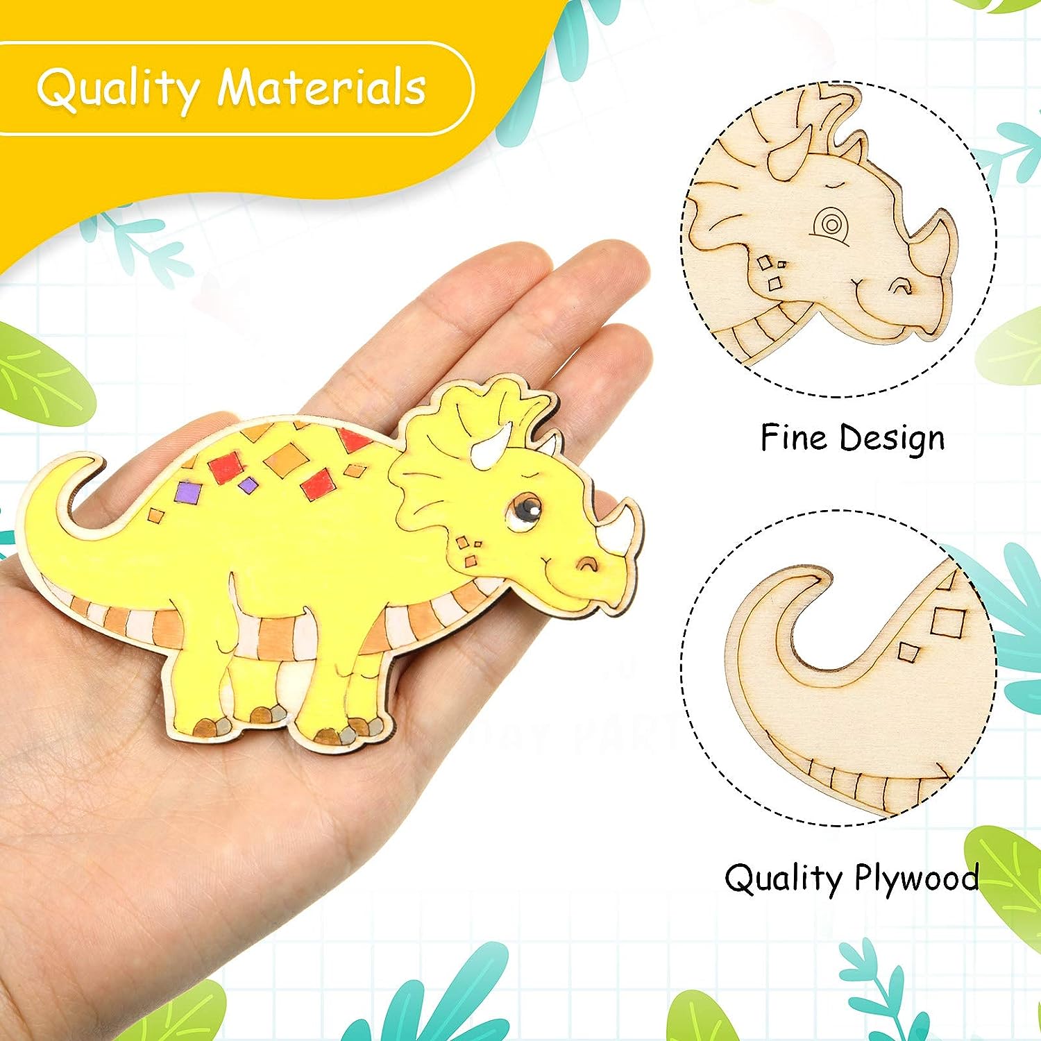8/24 Pieces Unfinished Wooden  – обзор и цена Art Craft Dinosaurs